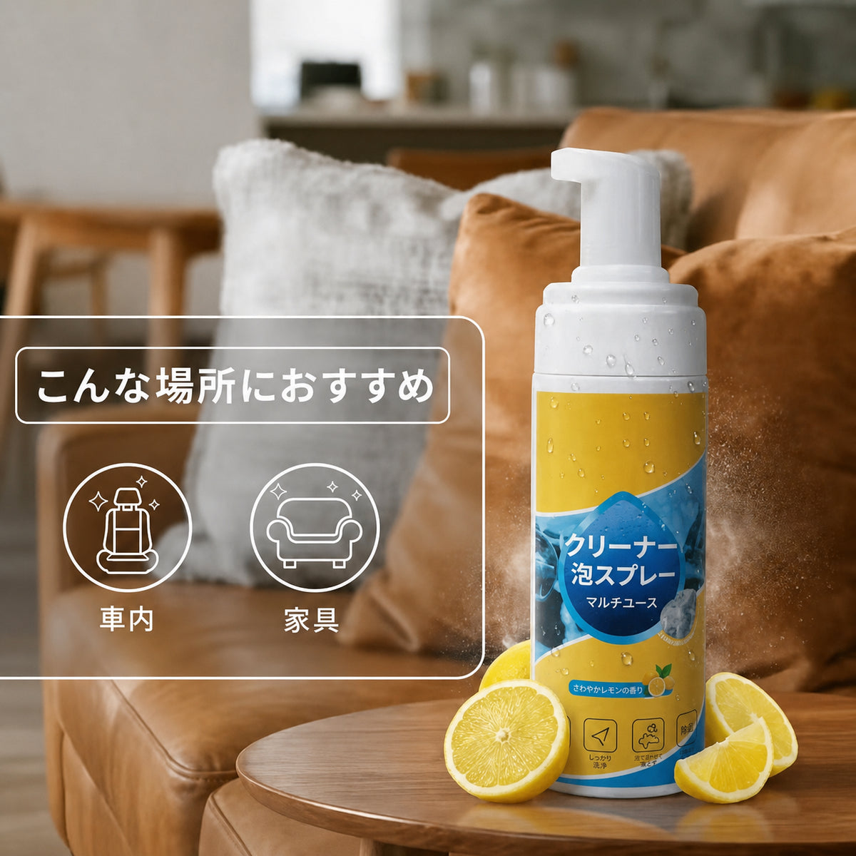 こんな場所におすすめ 車内 家具 多目的泡クリーナー