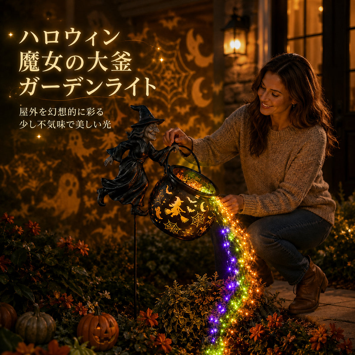 🔥Last Day 49% OFF🎃Halloween Witch Cauldron Garden Light