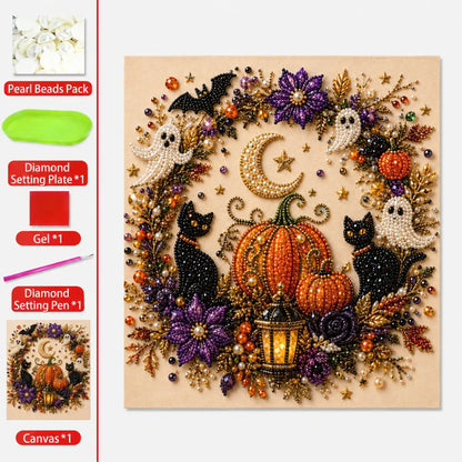 💥 最終日 57% オフ – 👻✨ ハロウィン パール アート DIY キット – 小さなパールを不気味でかわいい魔法に変えましょう