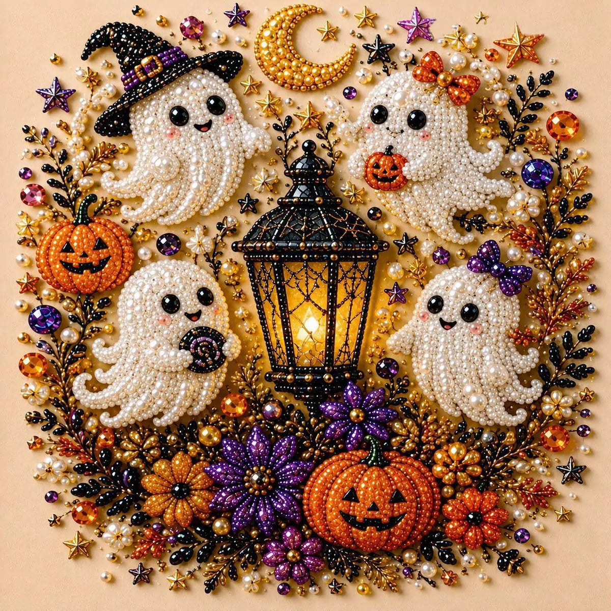 💥 最終日 57% オフ – 👻✨ ハロウィン パール アート DIY キット – 小さなパールを不気味でかわいい魔法に変えましょう
