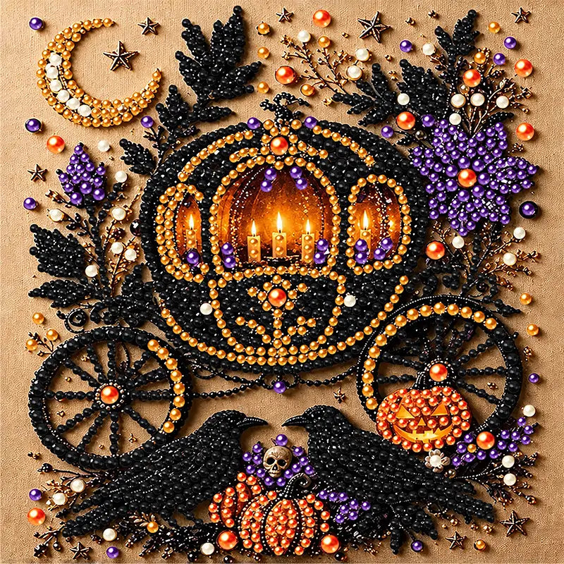 💥 最終日 57% オフ – 👻✨ ハロウィン パール アート DIY キット – 小さなパールを不気味でかわいい魔法に変えましょう