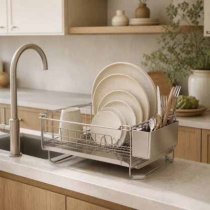 Alveriona extendable dish drying rack lifestyle image