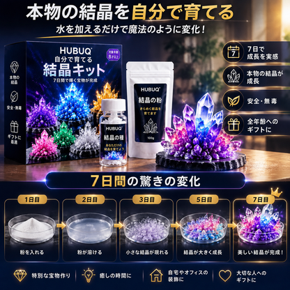 HUBUQ® ラグジュアリークリスタルアトリエ – プレミアムクリスタル成長パウダー
