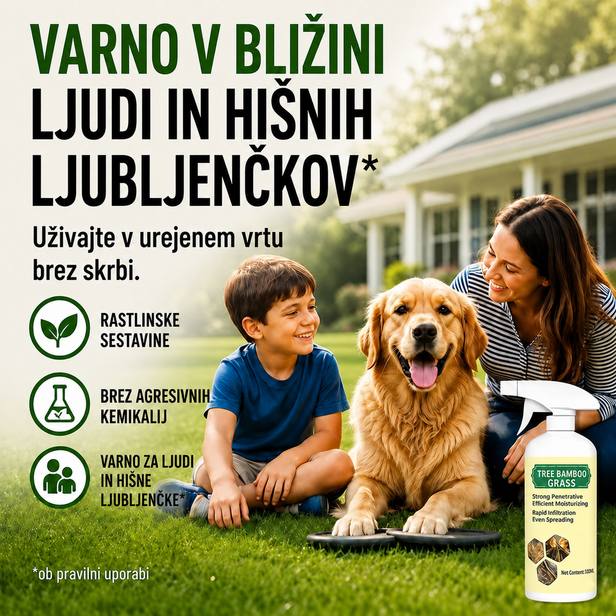 Hitrodelujoči naravni sprej proti plevelu in travi — 100ML